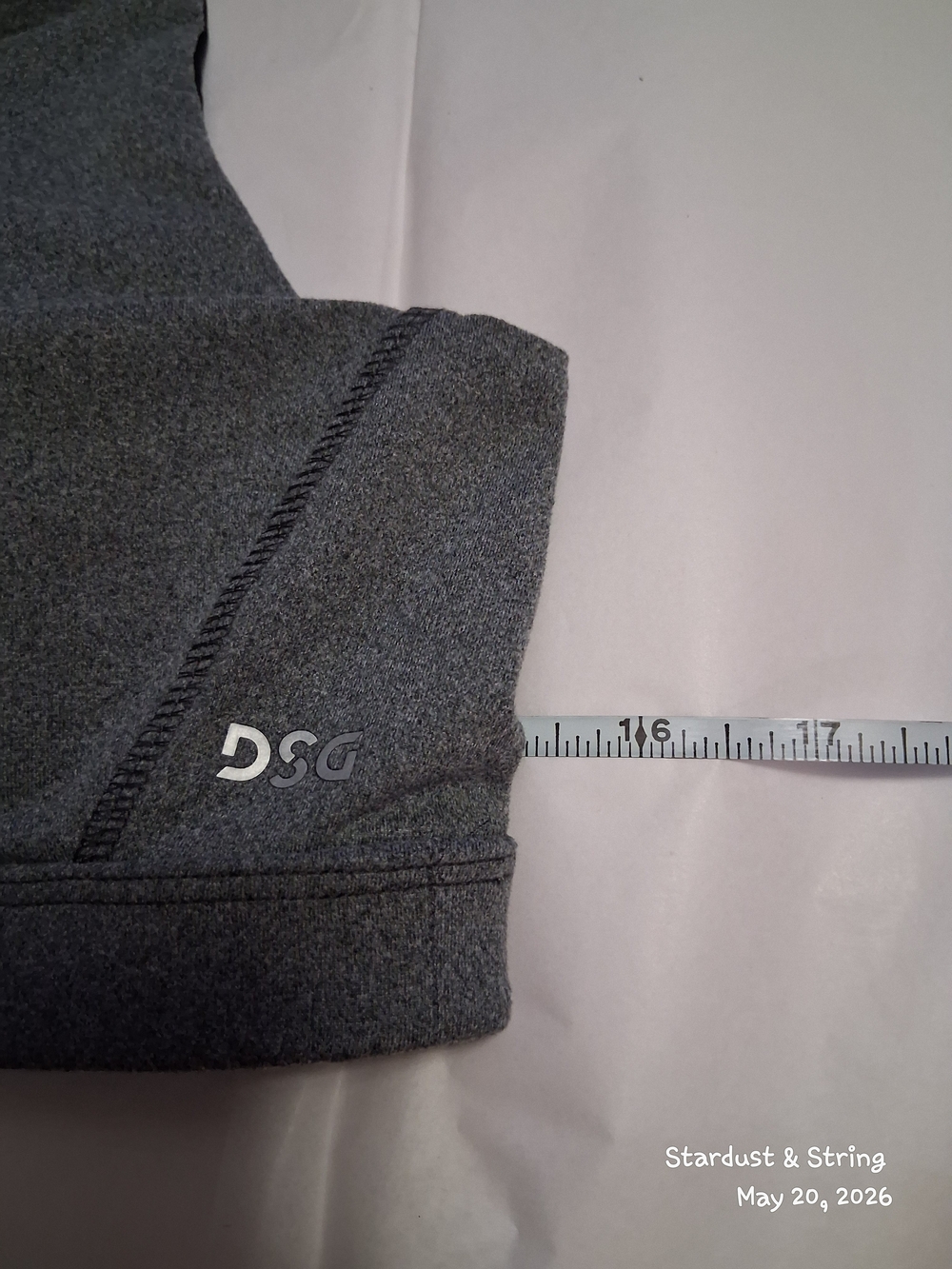DSG L Womens Heather Gray Racerback Sports Bra with Back Panel Black Liner - Picture 7 of 9